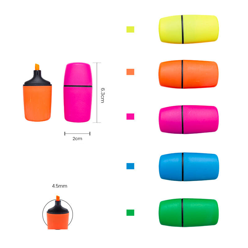 Bolígrafo resaltador compacto corto