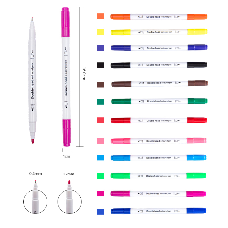 Bolígrafo de doble cara con firma y acuarela