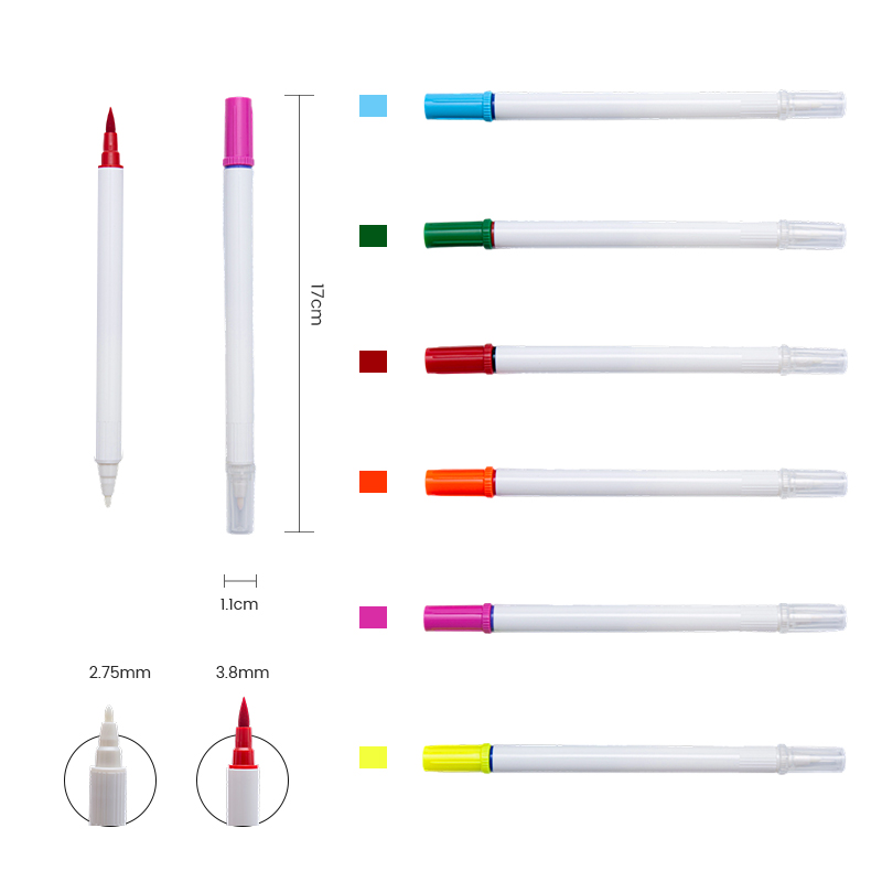 Bolígrafo de doble cara con acuarelas que cambian de color
