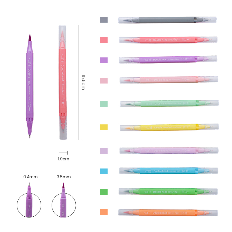 Punta de cuchillo de tinta Gouache y bolígrafo exclusivo de doble cara