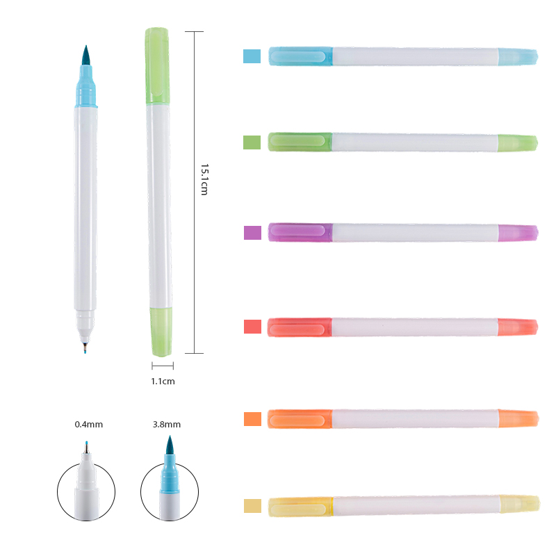 Bolígrafo de doble cara con cepillo y punta de bolígrafo