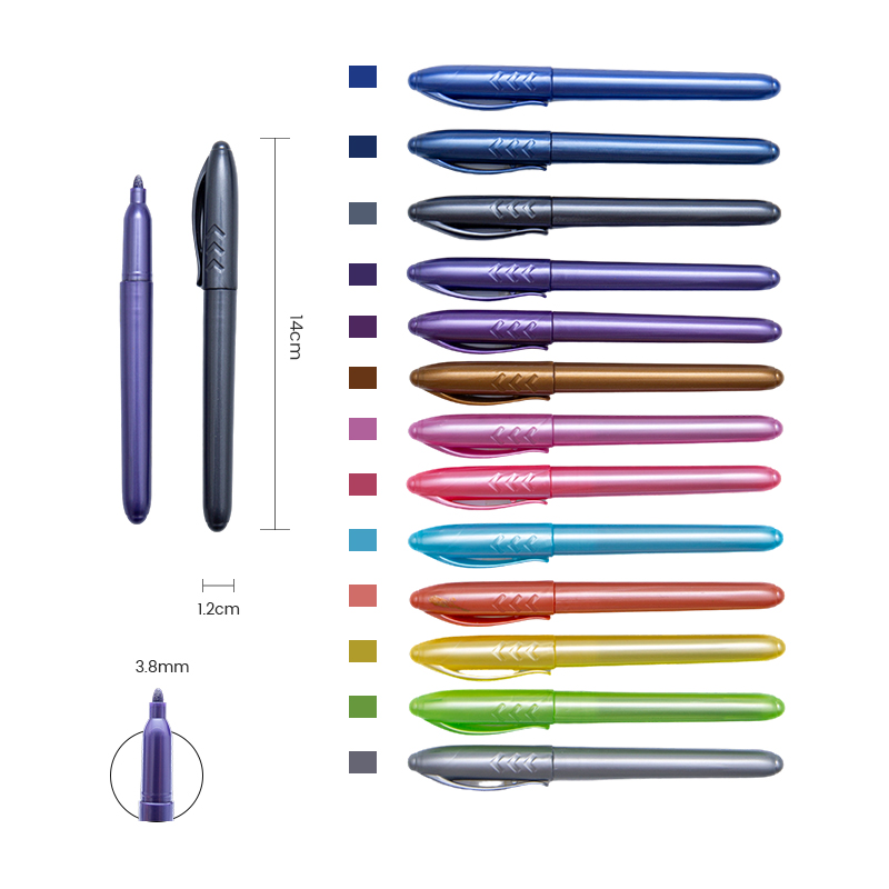 Bolígrafo marcador metálico estable, liso y de brillo metálico