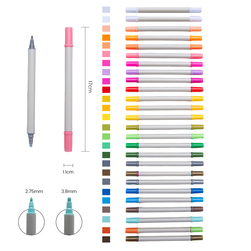 Marcador acrílico de doble cabezal