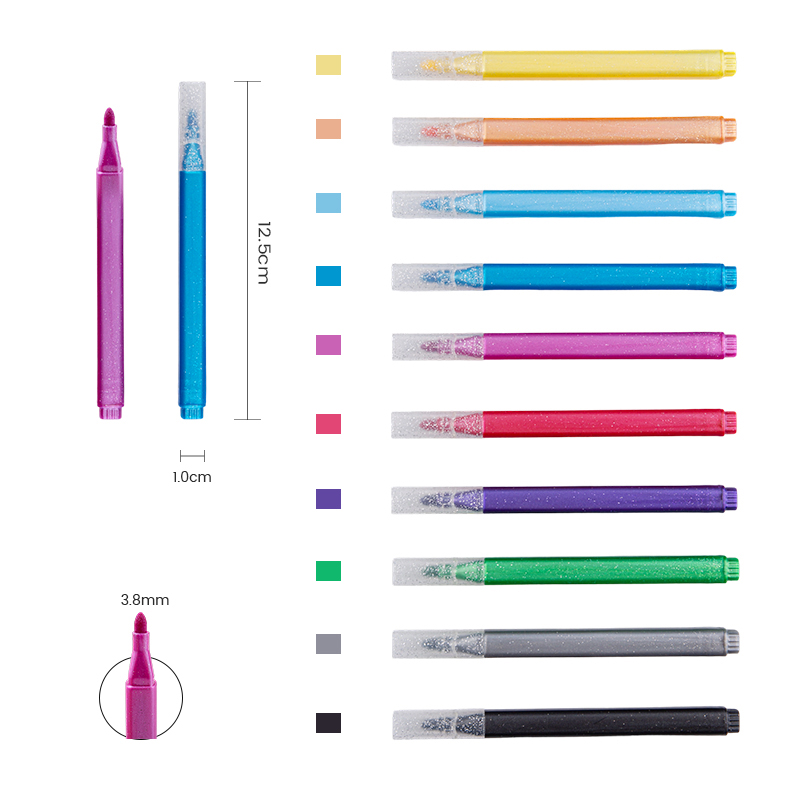 Marcador de color brillante de varios colores cuadrados brillantes