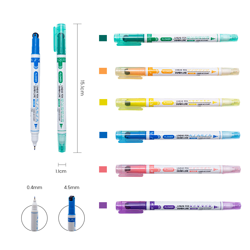 Bolígrafo de sello de línea fina exclusivo con sello enrollable