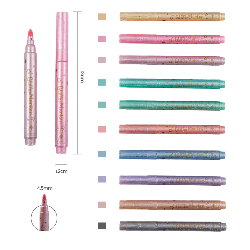Marcador de color de brillo Glitter Gouache Shiny Shell