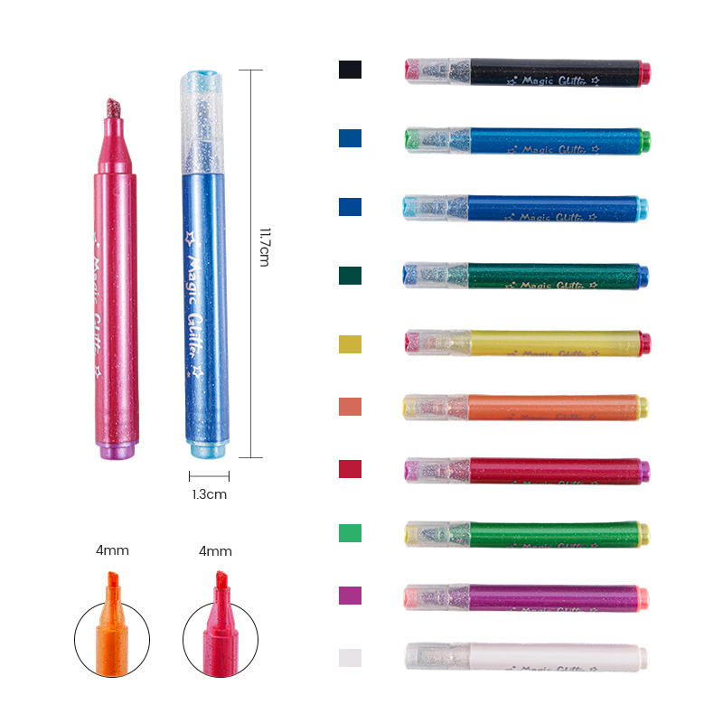 Marcadores de purpurina que cambian de color